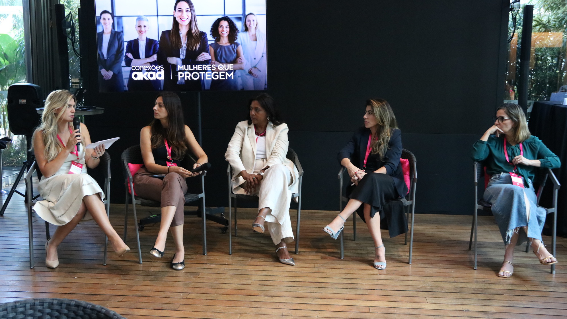 Palestrantes no evento Mulheres Que Protegem